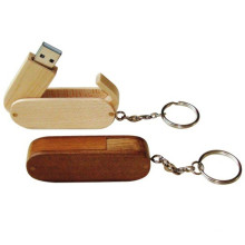 Multifonctionnel Nouveau modèle en bois porte-clés USB Pendrive (EW004)